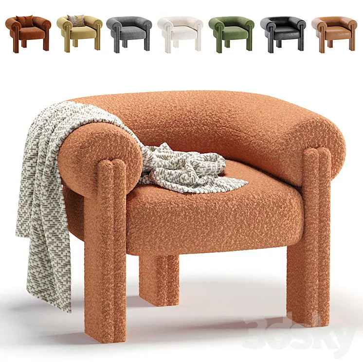 Sevigne Armchair X Metaphores STUDIOPARISIEN Velvet and Leather 3DSMAX Model