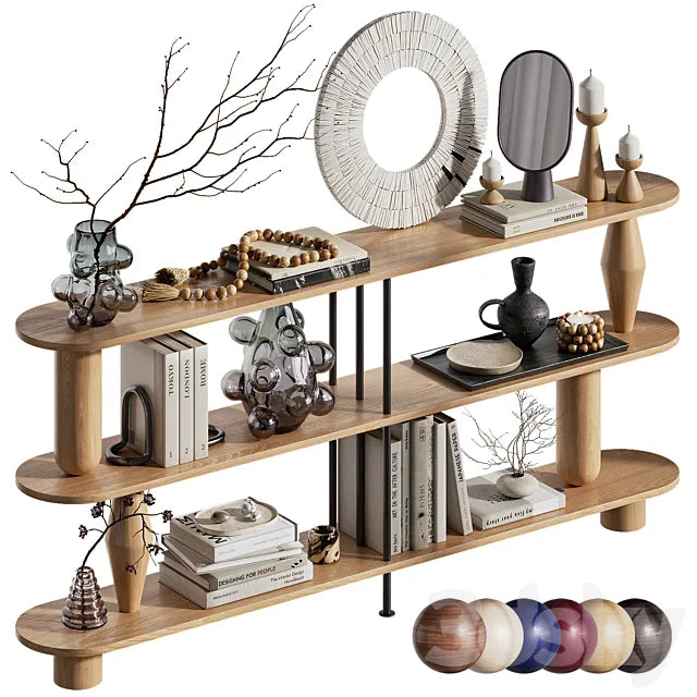 Shelf with decor VAZOO 2 regal - 3 long shelves 3ds Max