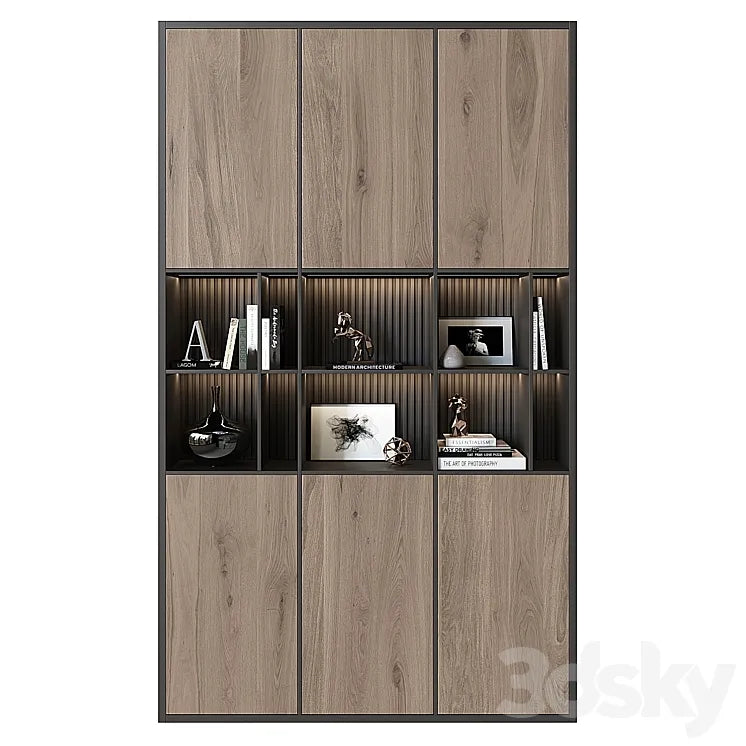 Shelving unit in modern style 01 3DSMAX Model