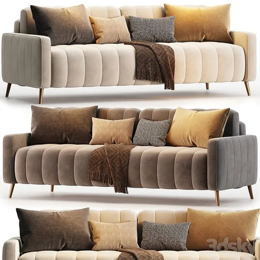 Sofa Markful Velvet Gray 3dsMax Model