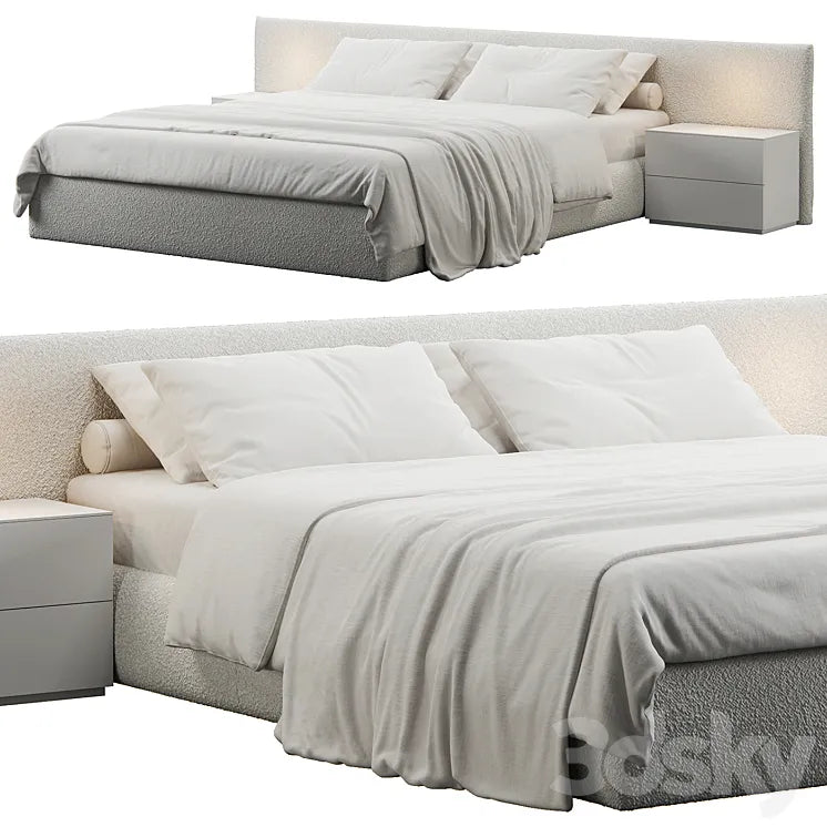 Soft Headboard Bed 3DSMAX Model
