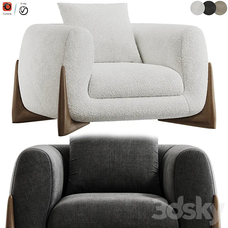 Softbay Armchair by Porada 3DSMAX Model