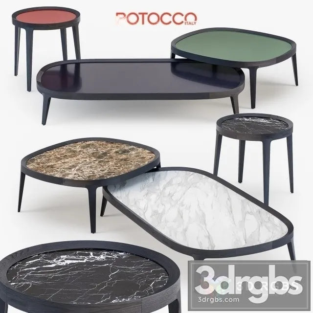 Spring Coffee Table Set 3D Model Free