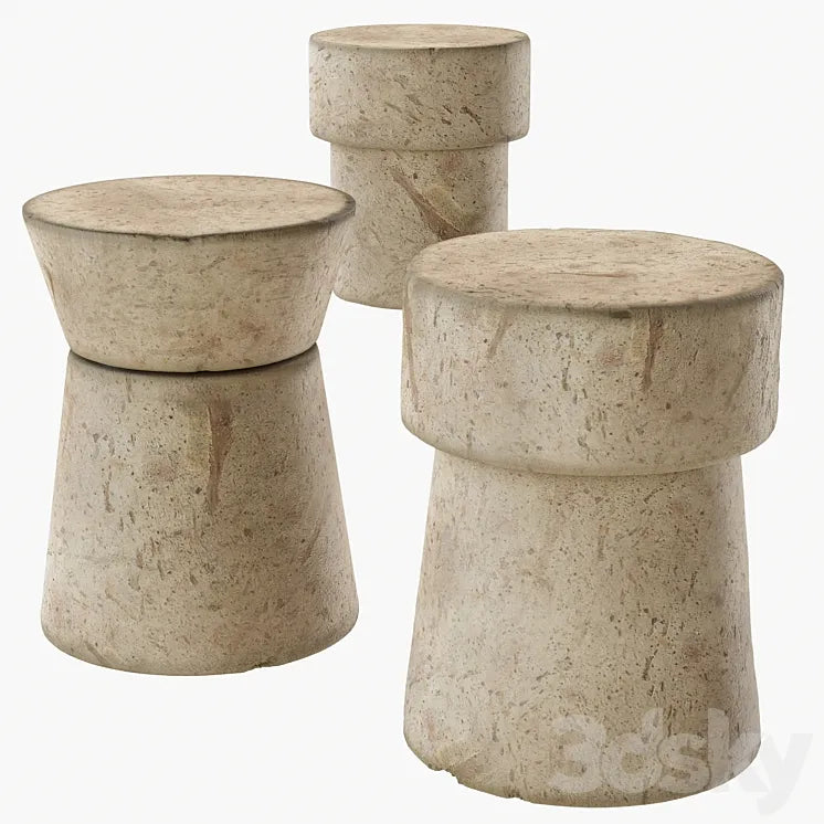 stahlandband PINNON STONE STOOL 3DSMAX Model