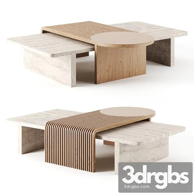 Stick Stone Table By Dooq 3D Model Free