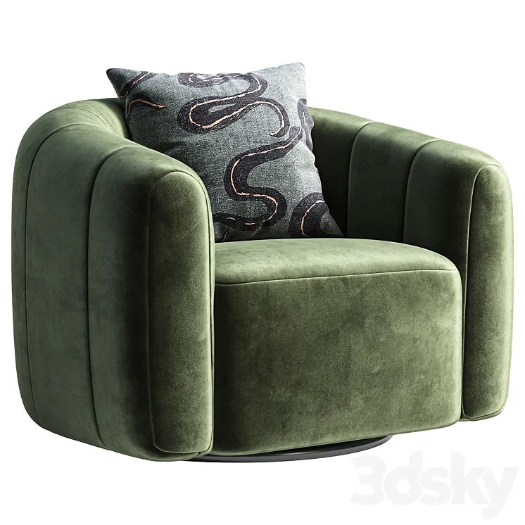 Swivel armchair CB2 Fitz 3DSMAX Model