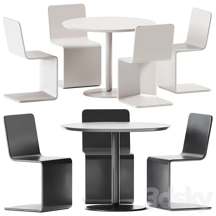 Table Balance by Calligaris and Outdoor Chair Roger By bellitalia / Outdoor furniture 3DSMAX Model