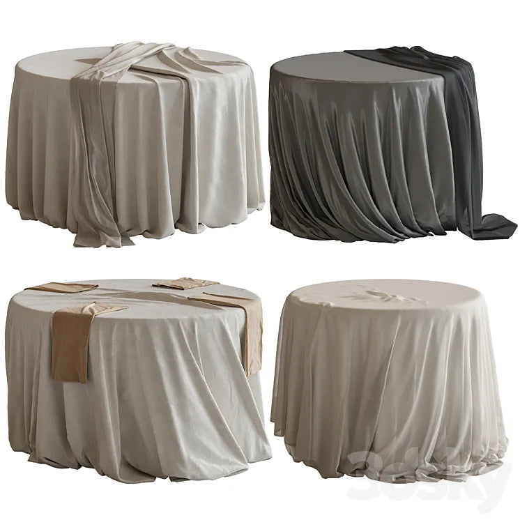 Tablecloth on a round table 77 3DSMAX Model