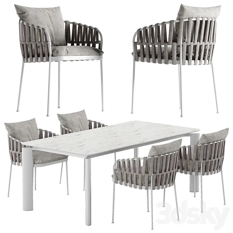 Talenti Frame chair Domino table set 3DSMAX Model