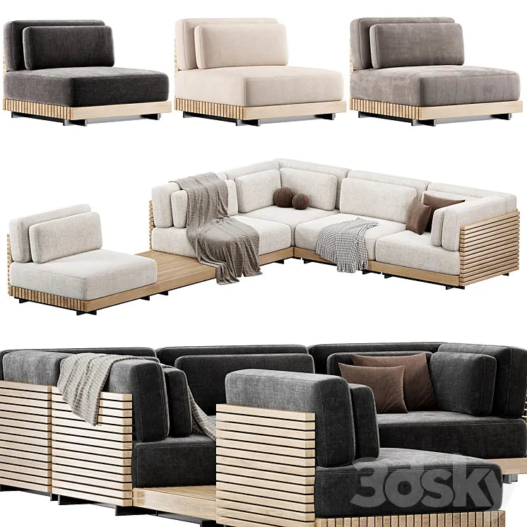 The Caicos Outdoor Sofa by design-milk Modular sofa 3DSMAX Model