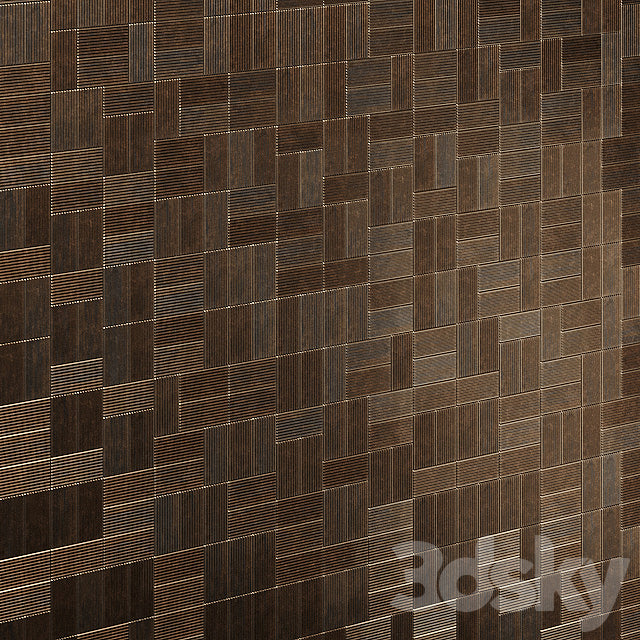 Tile wall Ariosto Ribbed Oxide Metal Rusty 3ds Max