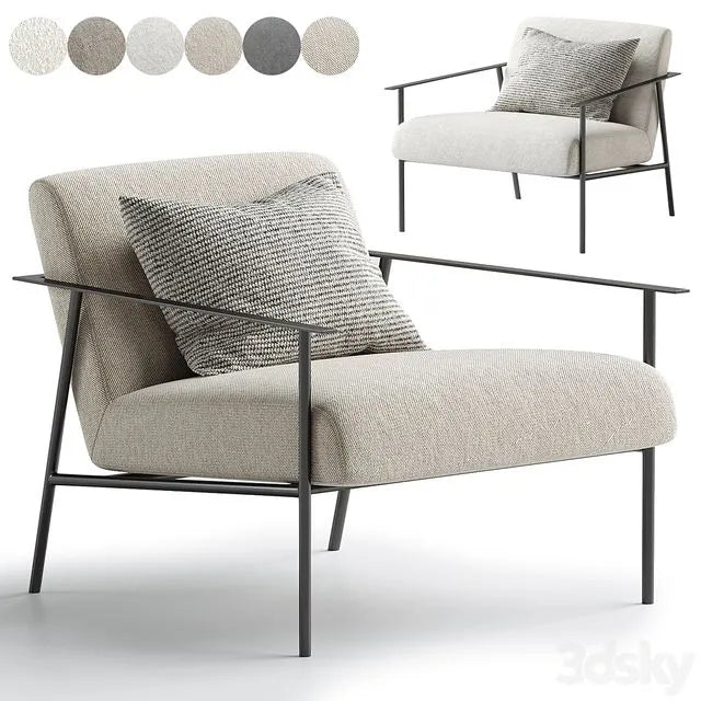 Tracy Fabric Lounge Chair Beige 3dsMax Model