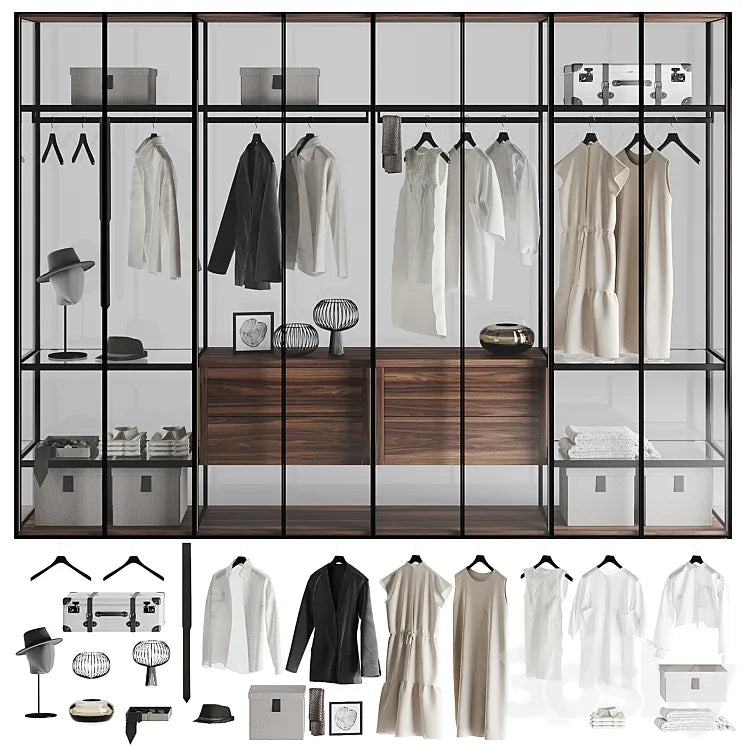 Tumodei Cristal Wardrobe 3DSMAX Model