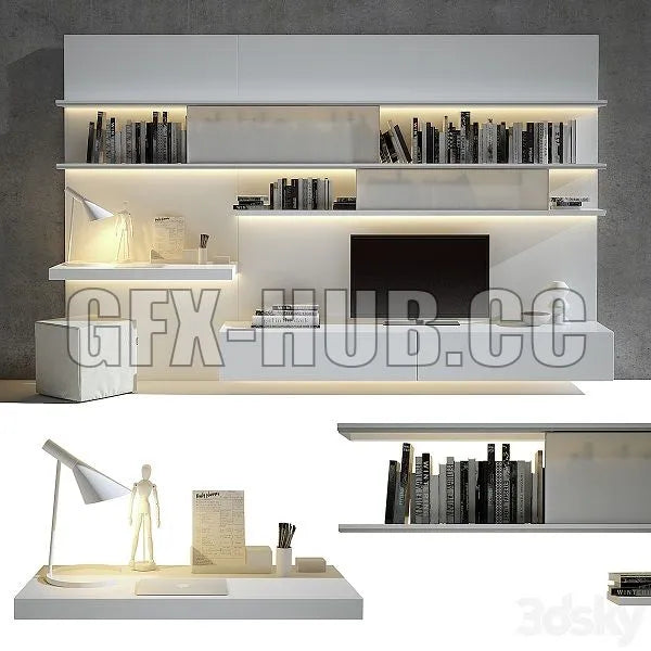 TV Wall 01 3dsMax Model