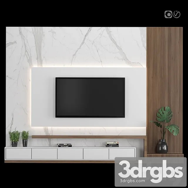 TV Wall 29 3D Model Free