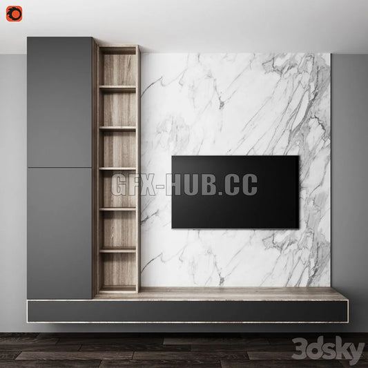 TV wall 3dsMax Model