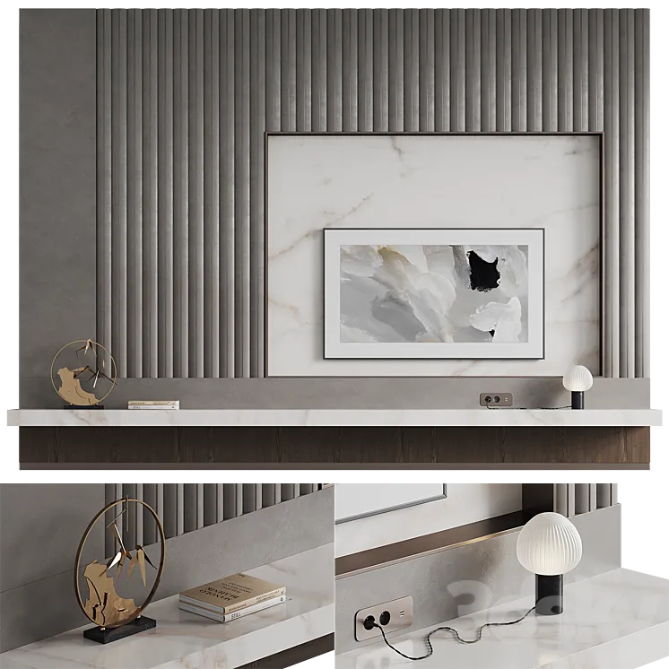 TV wall Modern 3DSMAX Model