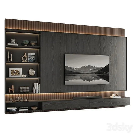 TV Wall Set 002 3dsMax Model