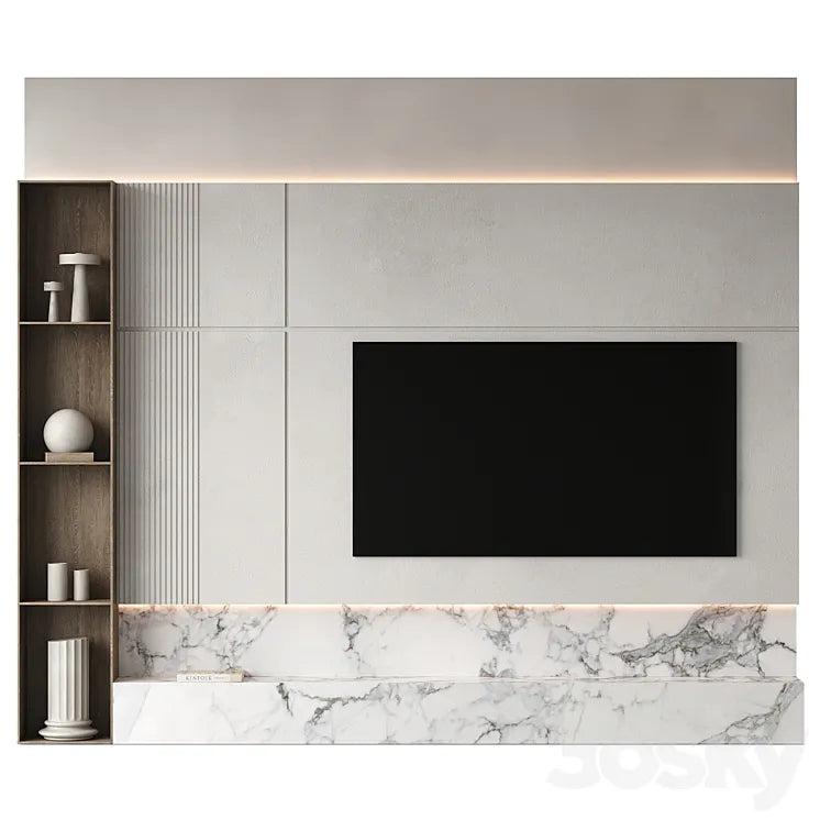 TV Wall set 02 3DSMAX Model
