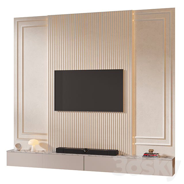TV wall set 03 3ds Max