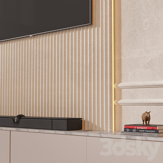 TV wall set 03 3ds Max