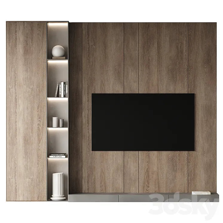 TV Wall set 03 3DSMAX Model