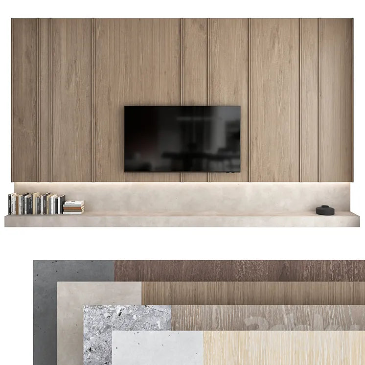 TV wall set 08 3DSMAX Model