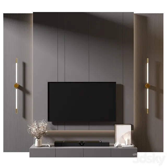 TV Wall set 1038 3dsMax Model