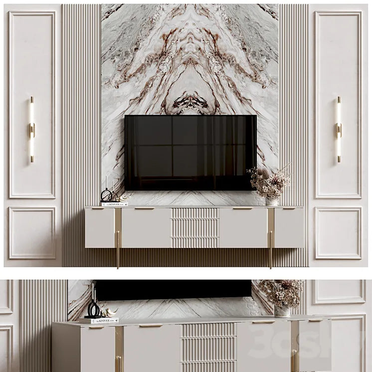 Tv wall set 14-3 3DSMAX Model