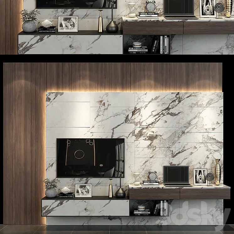 TV wall set 256 3DSMAX Model