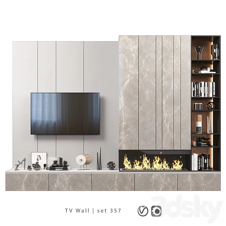 TV Wall | set 357 3DSMAX Model