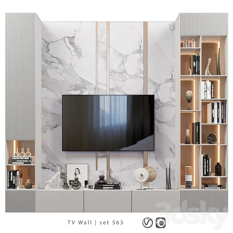 TV Wall | set 563 3DSMAX Model