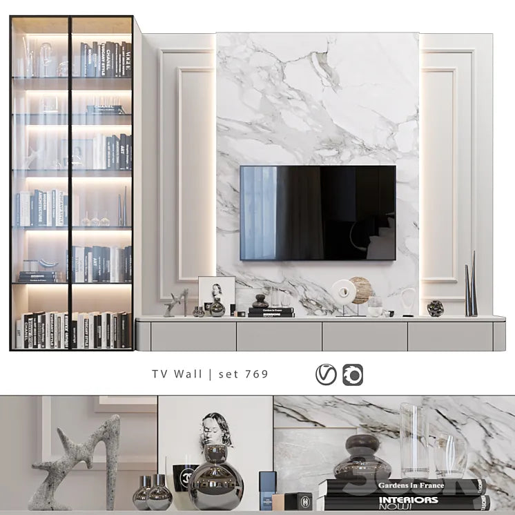 TV Wall | set 769 3DSMAX Model
