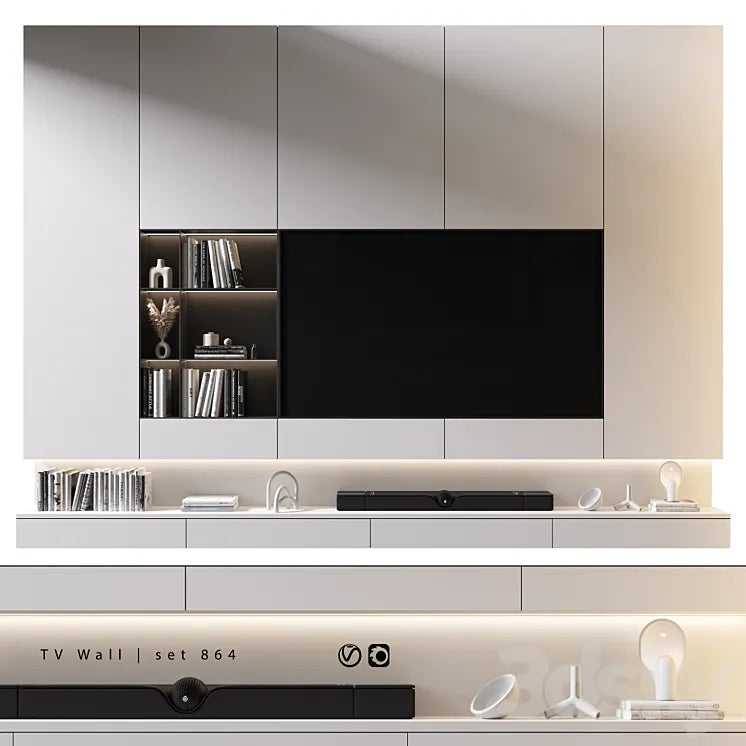 TV Wall | set 864 3DSMAX Model