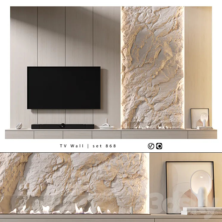 TV Wall | set 868 3DSMAX Model