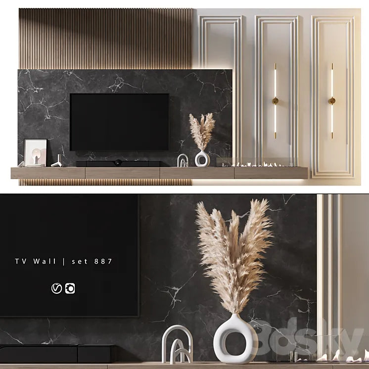 TV Wall | set 887 3DSMAX Model