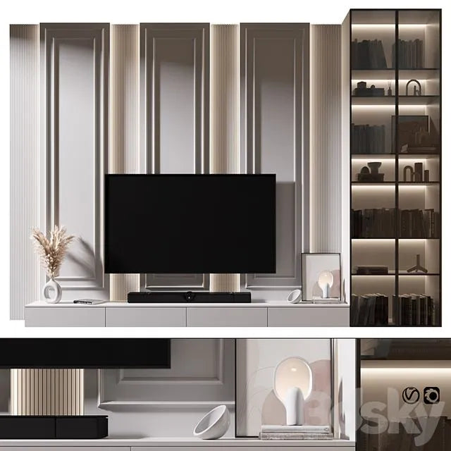 TV Wall set 963 3dsMax Model