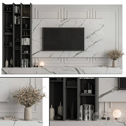 TV Wall Stone and Plaster – Set 58 3DS Max Model