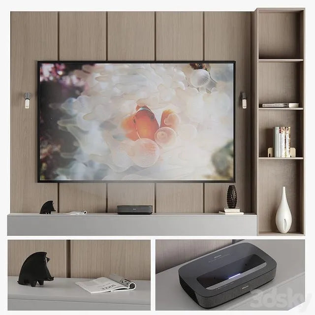 TV Wall with Hisense Laser Projector 3dsMax Model
