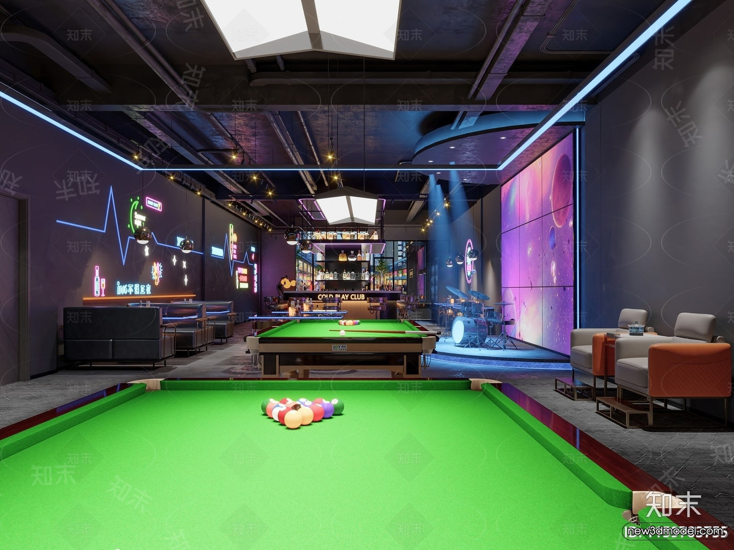 Modern Style Interior 3D Blocks and 3D Models – Bar 3D Scene – 721 – CORONA