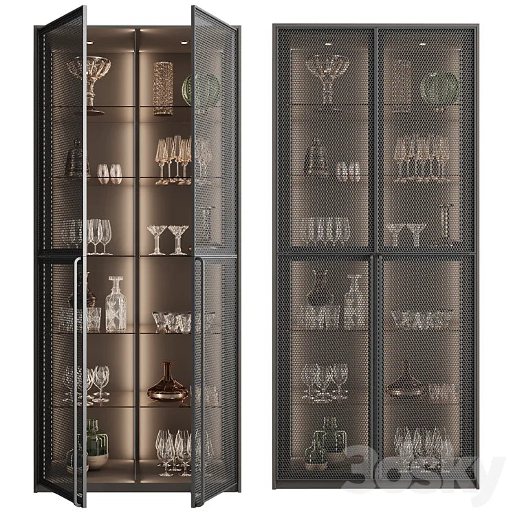 Сupboard with dishes My Design №36 3DSMAX Model