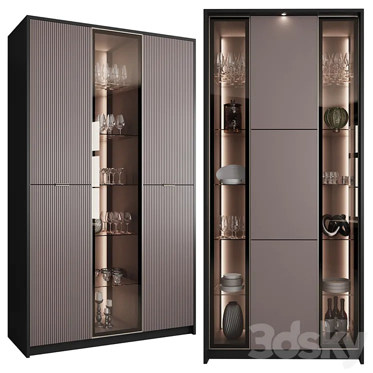 Сupboard with dishes My Design №6 3DSMAX Model