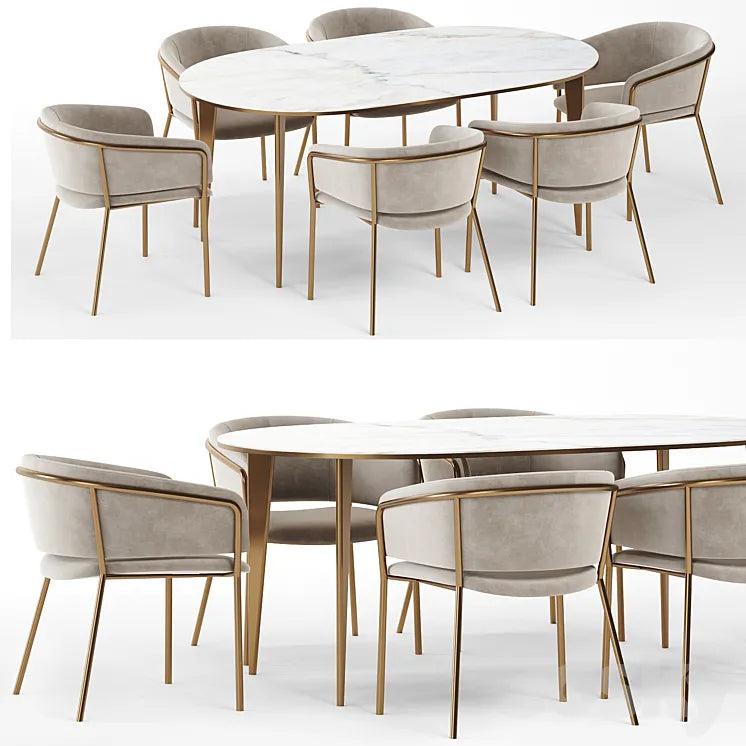Vilhena II chair and Arden Dining Table 3DSMAX Model