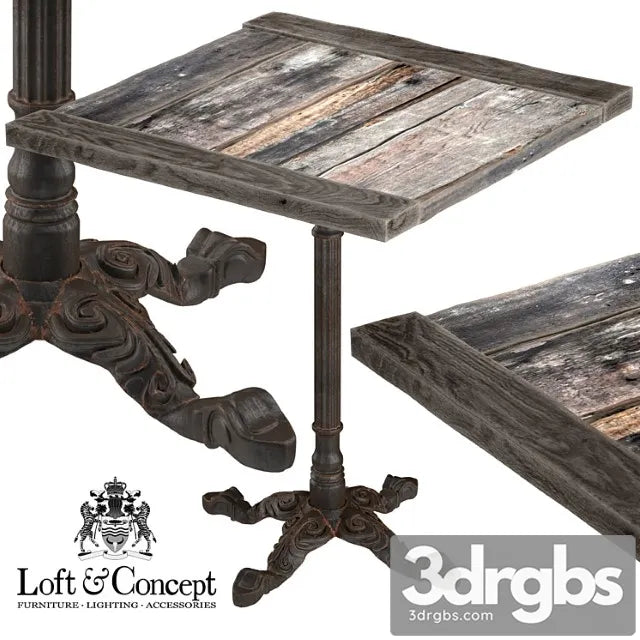 Vintage restaurant table square 2 3D Model Free