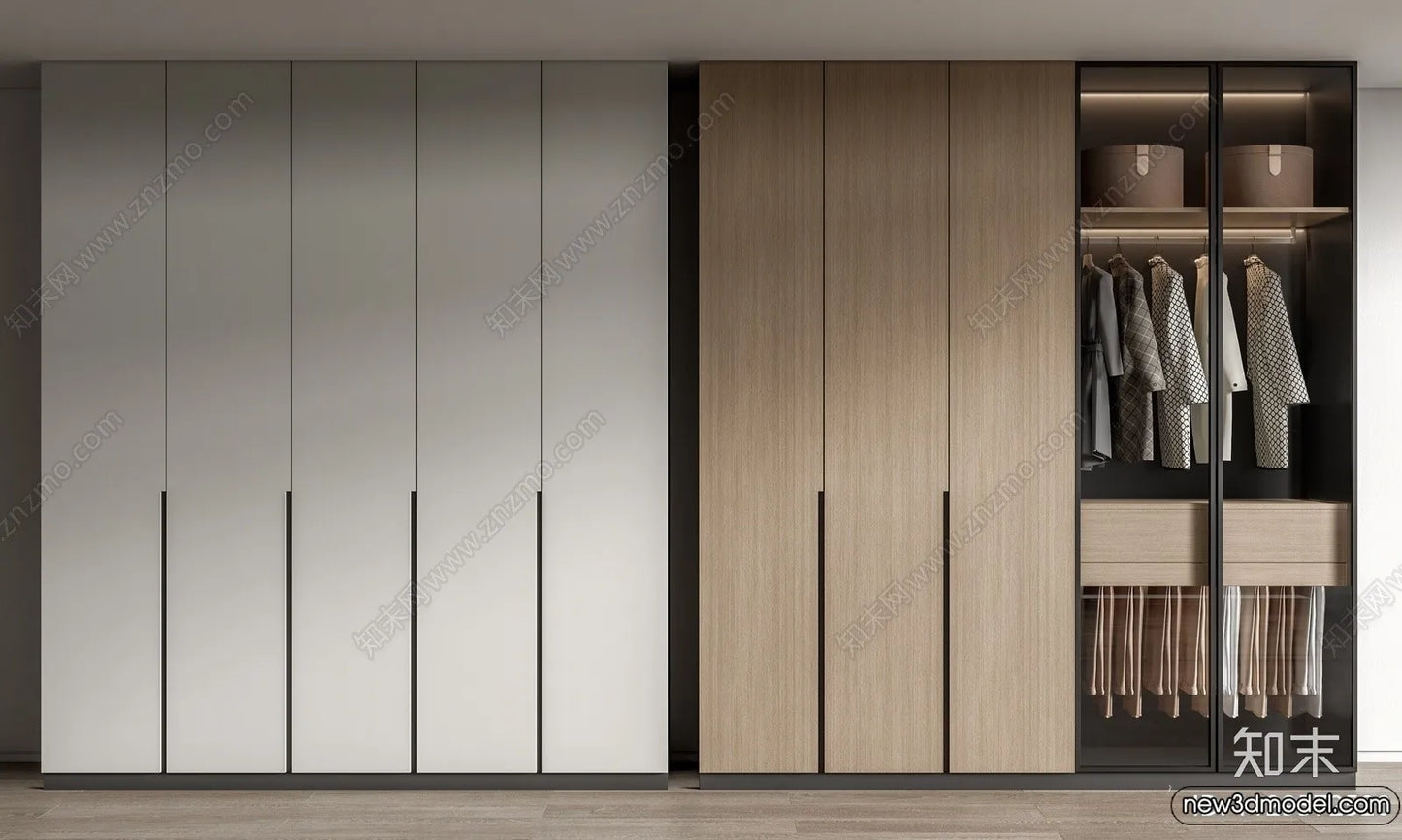 Wardrobe 3D Models – 3D Furniture for Interior Design – 076