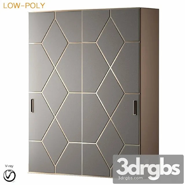 Wardrobe art deco (low poly) 3D Model Free