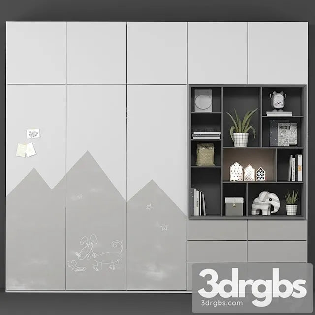 Wardrobe Childrens Furniture to Order 48 3D Model Free