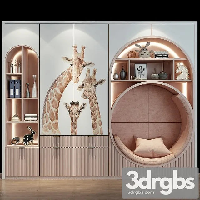 Wardrobe Furniture For A Children 0440 3D Model Free