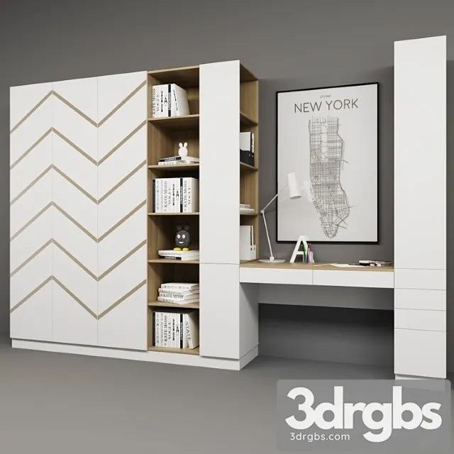 Wardrobe in the room 3D Model Free