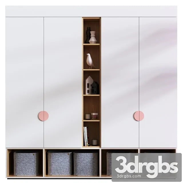 Wardrobe Wardrobe For Kids Room Set 001 3D Model Free